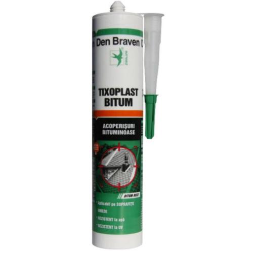 Silicon monocomponent pe baza de bitum Tixoplast pentru acoperis, negru, Den Braven, 280ml