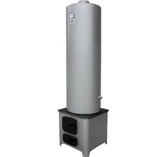 Ansamblu boiler din oțel pe lemne 90L cu focar ușă din otel